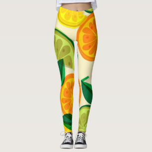 Leggings Rétro coloré Citrus l Orange l Jaune l Vert