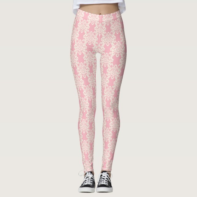 Leggings Rétro damassé florale (Devant)