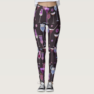 Leggings Rétro motif vintage de cocktail