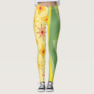 Leggings Retro Sunshine Patterns – Bold Colorful