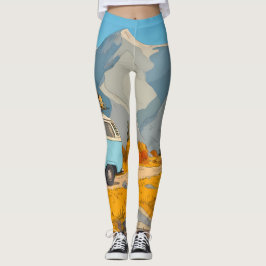 Leggings Retro Sunshine Patterns – Bold Colorful