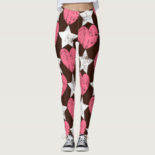 Leggings Retro Threadbare Hearts Stars Texture