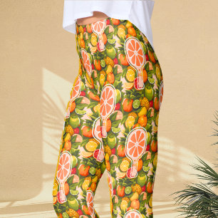 Leggings Retro Tropical Citron Pickleball Shower de Mariage