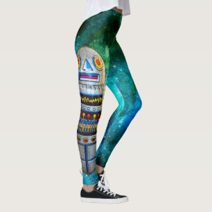 Leggings Rétro vintage mignon, robot de jouet en métal da