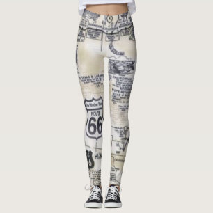 Leggings Rétros guêtres de style de l'itinéraire 66