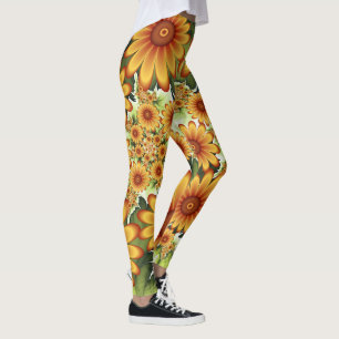 Leggings Rêve Floral, Art Fractal Moderne Abstrait Fleur
