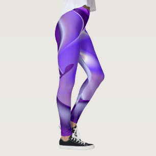 Leggings Rêves arc-en-ciel à fleurs violettes