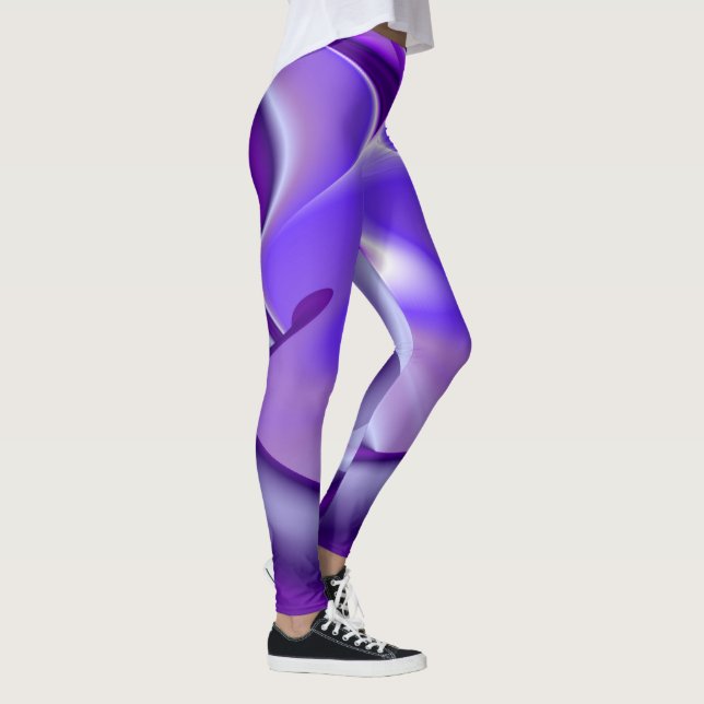 Leggings Rêves arc-en-ciel à fleurs violettes (Droite)