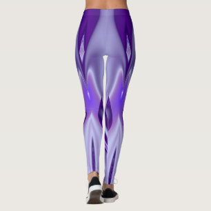 Leggings Rêves arc-en-ciel à fleurs violettes