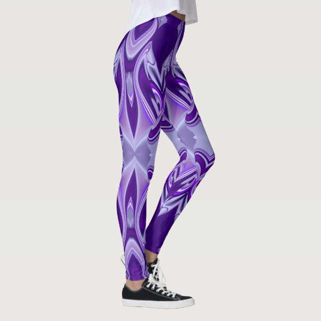 Leggings Rêves arc-en-ciel à fleurs violettes (Droite)