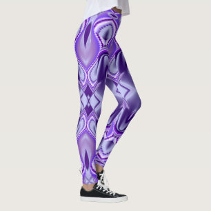 Leggings Rêves arc-en-ciel à fleurs violettes