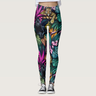 Leggings Rêves de grand félin motif de surface transparente