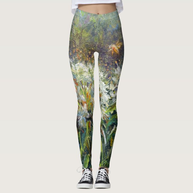Leggings "Rhododendrons et abeille" (Devant)