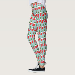 Leggings Rick et Morty Motif de Noël Pickle Rick