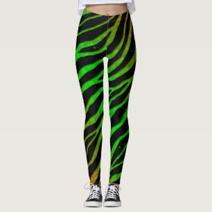 Leggings Ripped SpaceTime Stripes - orange/vert