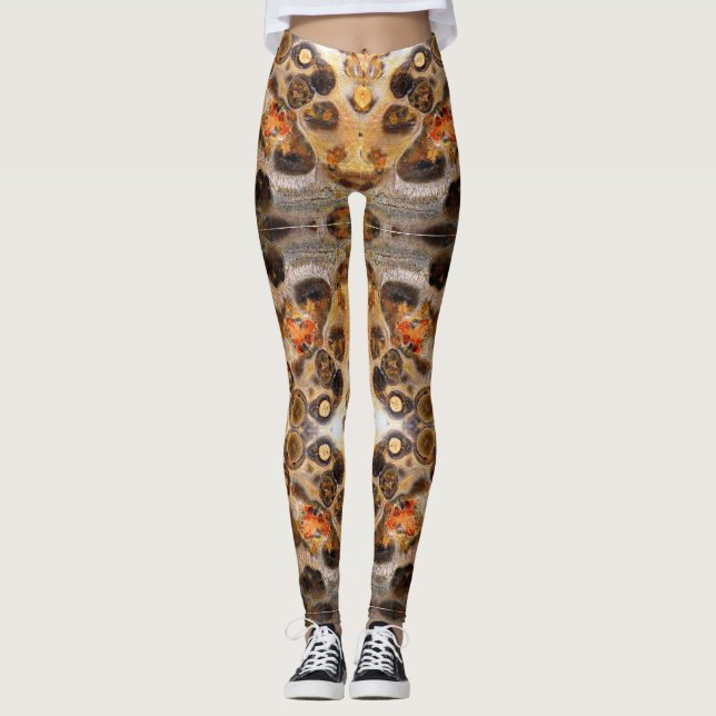 Leggings Roche de peau de léopard fantaisie photo couleur c (Devant)