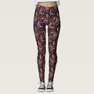 Leggings Romance Sombre Lune Céleste Violet Or