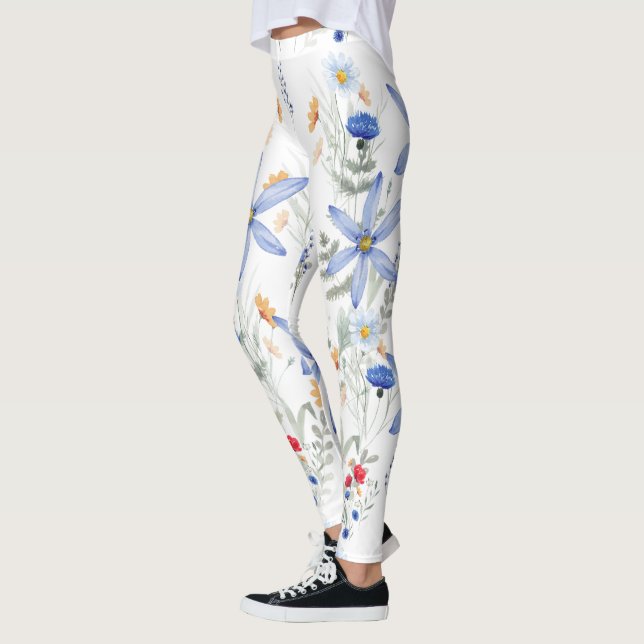 Leggings Romantic purple botanical wallpaper (Gauche)