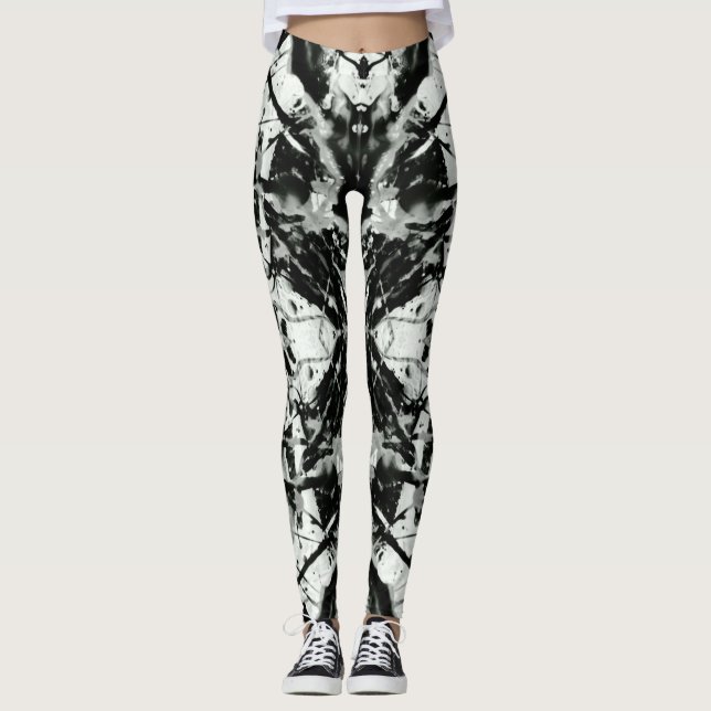 Leggings Rorschach noir et blanc (Devant)