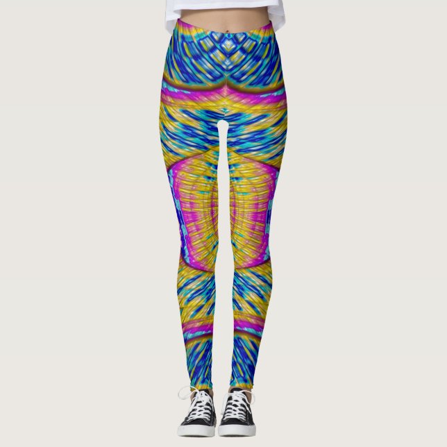 Leggings ~ rosa blau gelb ~ Original (Vorderseite)