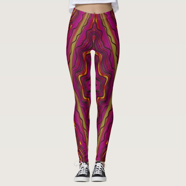 Leggings ~ rosa gelb ~ Original (Vorderseite)