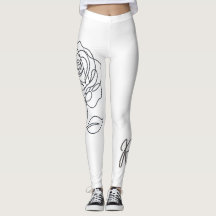 Leggings Rosa Minimalist Line Art