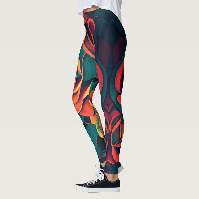 Leggings Rose (Colorful Rose Art Leggings!)