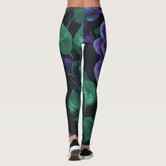 Leggings Rose bleu (Dos)