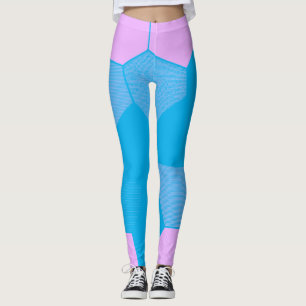 Leggings Rose/bleu rétro