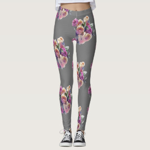 LEGGINGS ROSE BUOQUET FLEURS
