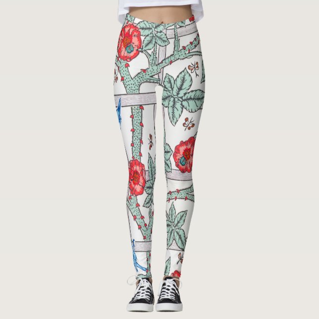 Leggings Rose d'Escalades & Petit Oiseau, William Morris (Devant)