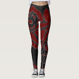 Leggings Rose en bois rouge foncé sur un arrière - plan noi