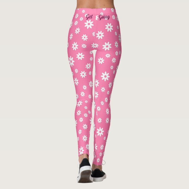 Leggings Rose et blanc (Dos)