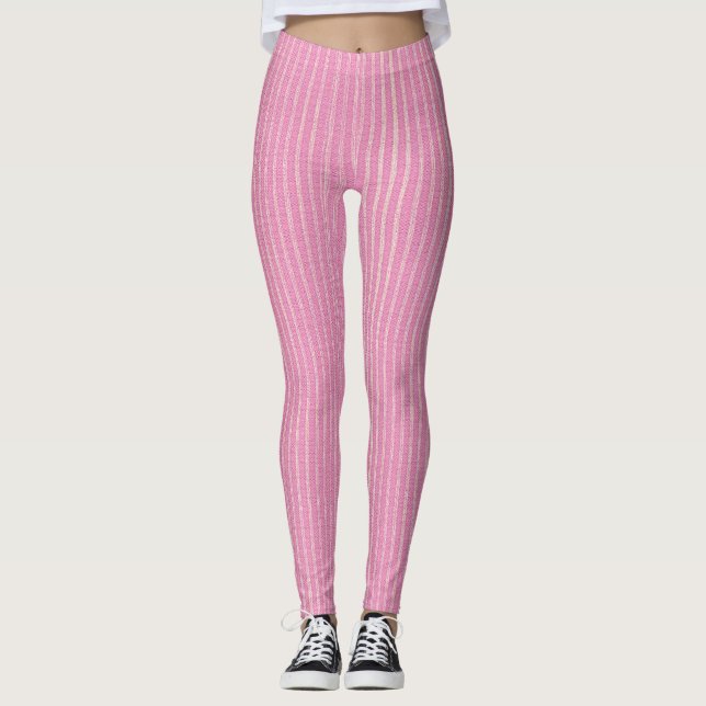 Leggings Rose et blanc, Pinces rose pâle et rose (Devant)