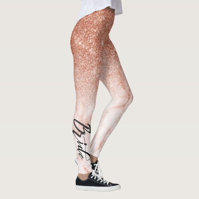 Leggings Rose Gold Ombre Parties scintillant Mariage Bride  (Droite)