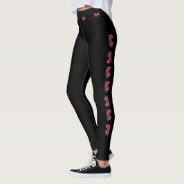 Leggings Rose Motif noir