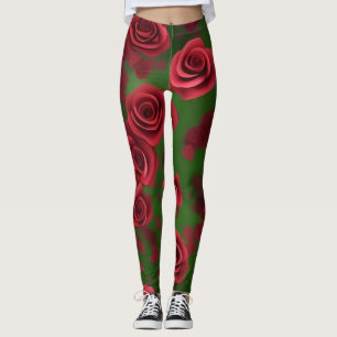 Leggings rose, roses par or ej