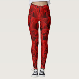 Leggings Rose rouge romantique