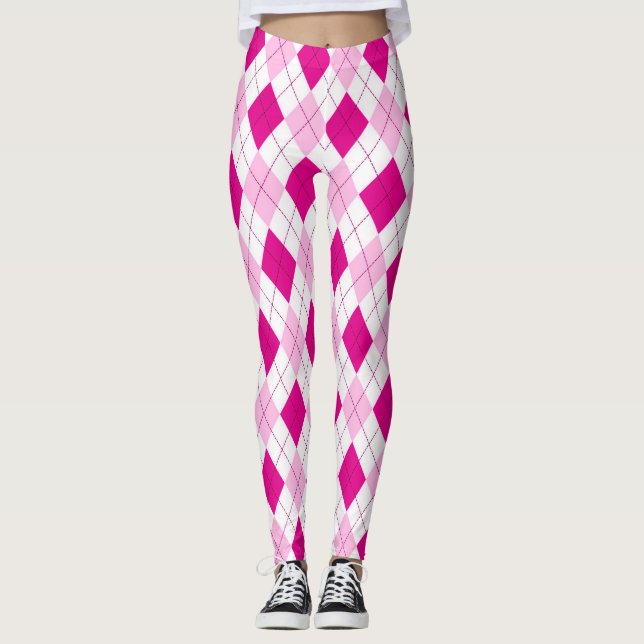 Leggings Rose sur Jacquard rose (Devant)