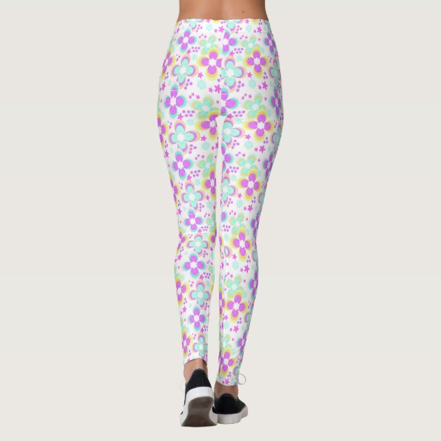 Leggings Rose, turquoise, floral (Dos)