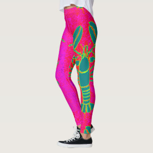 Leggings rose vert géant de Thunder_Cove de homard
