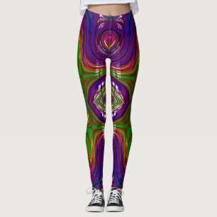 Leggings ~ rose vert violet ~ Original