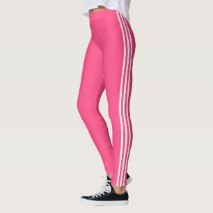 Leggings roses à rayures blanches Choisissez vos c