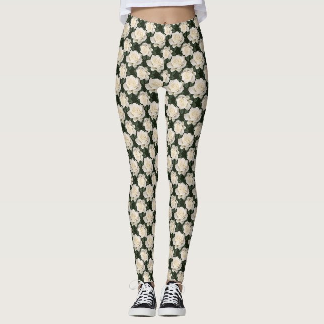 Leggings Roses blanches (Devant)
