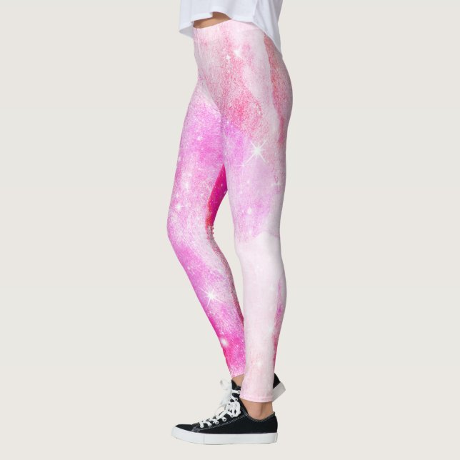 Leggings roses chauds | Space Galaxy Thématique (Gauche)