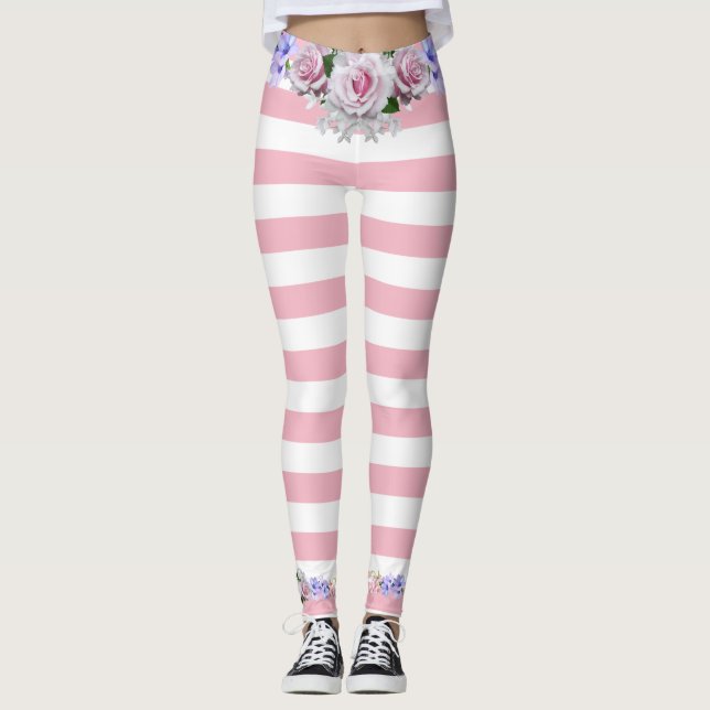 Leggings Roses de la bande rose (Devant)