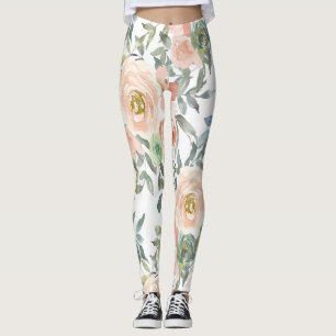 Leggings Roses Élégantes Chic, Message de Motivation