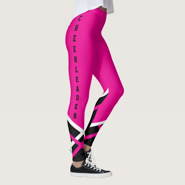 Leggings Roses indien, mégaphone noir et blanc de pom-pom (Droite)