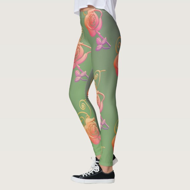 Leggings Roses romantiques (Gauche)
