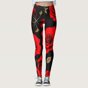 Leggings Roses rouges